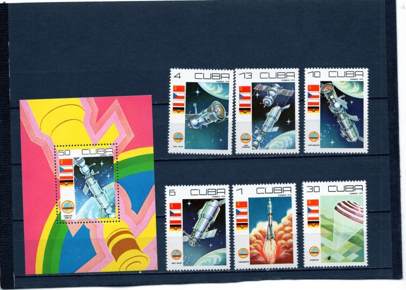 CUBA 1979 SPACE SET OF 6 STAMPS & S/S MNH