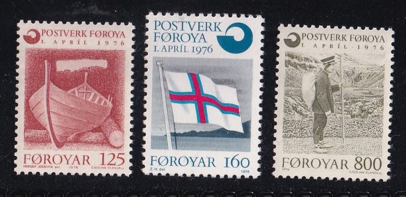 Faroe Islands  #21-23  MNH  1976 postal office