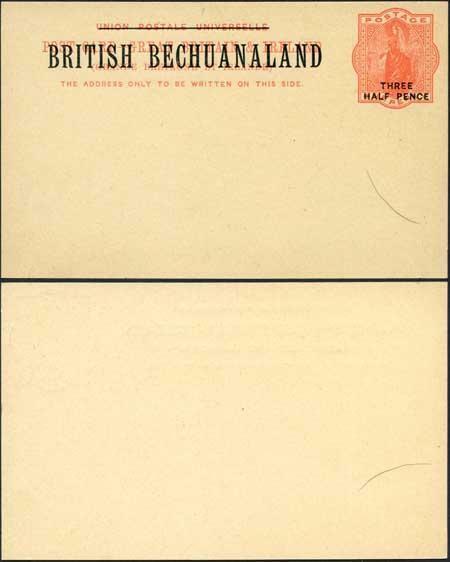 British Bechuanaland 1 1/2d O/P on QV 1d Red Foreign Postcard Mint