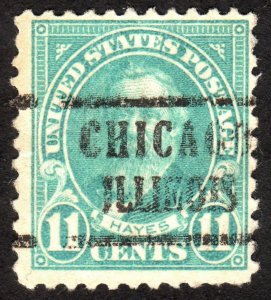 1922, US 11c, Rutherford B. Hayes, Used, Chicago precancel, Sc 563