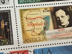 Sir Winston Churchill Antigua Barbuda ovpt mint never hinged stamps A13504