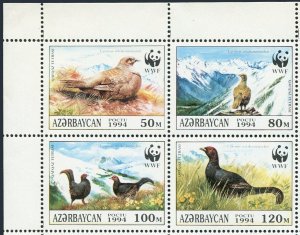 Azerbaijan 454a-454d, MNH. Michel 161-164 vb. WWF 1994. Lyrurus Mlokosiewickzi.