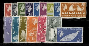 FALKLAND ISLANDS - South Georgia QEII SG1-16, complete set, NH MINT. Cat £200.