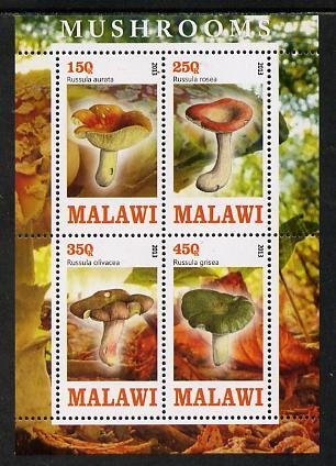 MALAWI - 2013 - Mushrooms #1 - Perf 4v Sheet - MNH - Private Issue