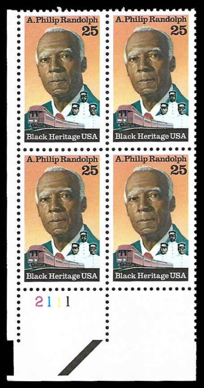 PCBstamps   US #2402 PB $1.00(4x25c)A.P. Randolph, (12111), MNH, (PB-3)