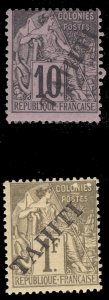 MOMEN: FRENCH COLONIES IN TAHITI SC #9,16 1893 MINT OG H LOT #65356