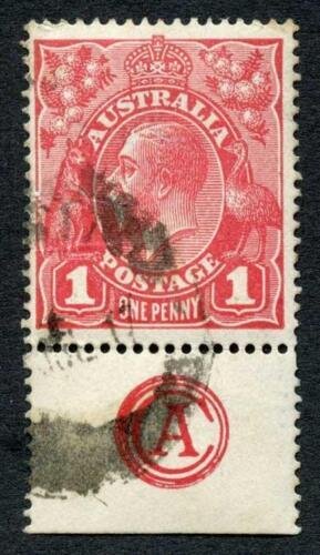 Australia SG21c 1d with Monogram (creased) RARE 