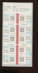 CVP45a NEOPOST Computer Vended Booklet Pane of 10 Test 'VOID' Stamps (Cv 816)