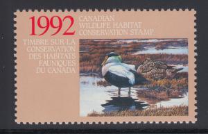 Canada Uni FWH8 MNH. 1992 $8.50 Eider Duck, Hunting Permit Stamp, VF