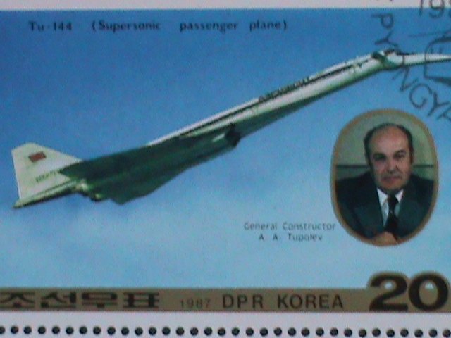 ​KOREA-1987- SC#2659-60- TUPOLEV & CONCORDE JETINER-CTO LARGE BLOCK VERY FINE