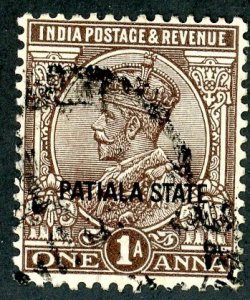 India- Convention States, Patiala, Scott #63, Used