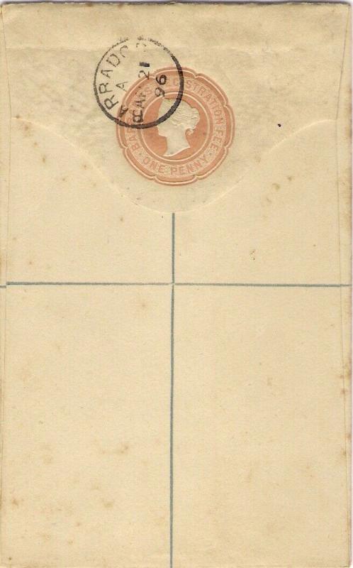 1896 BARBADOS 1d Registered Postal Stationery Envelope
