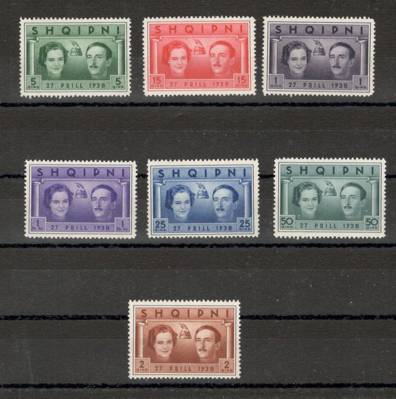 ALBANIA - 7 MNH STAMPS - King Zog I - 1938.