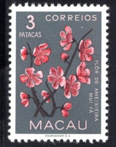 Macau / Macao #375-380 (short set) 1953 Flowers definitive series, MNH, CV $34