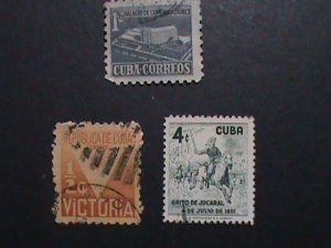 ​CUBA-3 VERY OLD CUBA   USED-STAMPS-VF  WE SHIP TO WORLD WIDE AND COMBINE