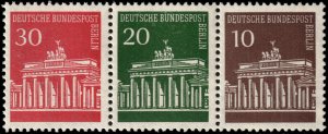 ✔️ BERLIN 1966 - BRANDENBURG GATE SE-TENANT Mi. W43 9N253+4+5 MNH ** [2BE4]
