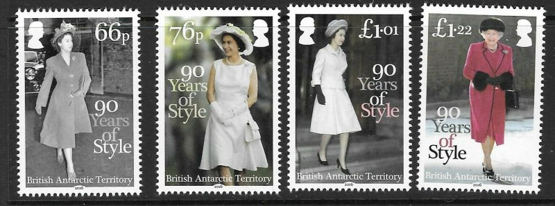 BRITISH ANTARCTIC TERR. SG680/3 2016 QUEEN'S 90th BIRTHDAY MNH