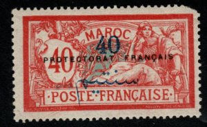 French Morocco Scott 49 MH*  Protectorate overprint clipped  corner