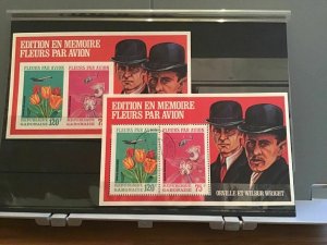 Gabon 1971 Wright Flowers By Plane mounted mint and used   stamps sheets  R26421