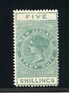 NEW ZEALAND 1886 SCOTT #AR6 SG #F26 5/  POSTAL FISCAL MINT HINGED