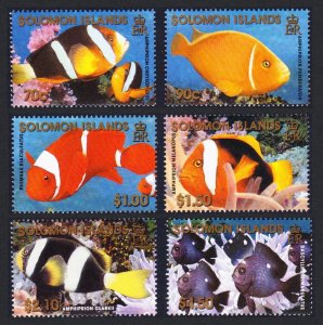 Solomon Is. Reef Fish 6v 2001 MNH SC#921-926 SG#996-1001