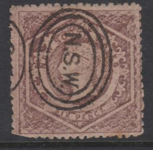 New South Wales 1860 QV 6d Diadem Sc#40 Used