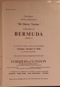 Sir Henry Tucker Collection of Bermuda  Harmers 1978 Auction Catalogue