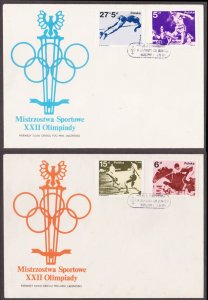 POLAND - 1983 OLYMPIC GAMES - SET OF 2 FDC