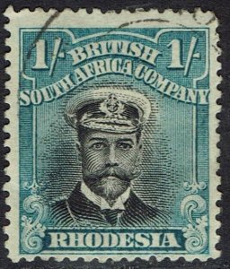 RHODESIA 1913 KGV ADMIRAL 1/- DIE II PERF 14 USED