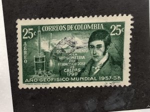 Colombia 1958  Scott C309 used - 25c, IGY , F. De Caldas