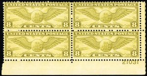 US Stamps # C17 Airmail MNH F-VF Plate Block Of 4