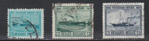 Belgium # 368-370, Ships, Used, 1/2 Cat.