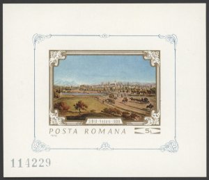 1970 Romania Scott #2224 View of Sibiu Miniature Sheet MNH