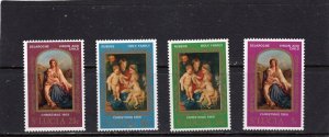 SAINT LUCIA 1969 CHRISTMAS PAINTINGS SET OF 4 STAMPS MNH