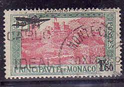 Monaco:SC#C1-used-1.5fr on 5fr airmail-cv $25.00