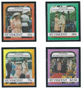 St Vincent 928-31 MNH 1986 QEII 60th Birthday (KA)(ad4117)