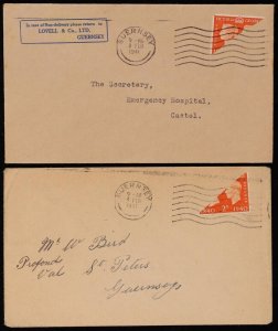 GREAT BRITAIN - GUERNSEY 1941 German Occup bisect provisional covers.