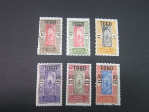 French Togo 1922 Sc 210-15 set MH