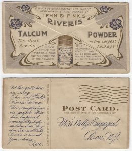 Circa 1910 - Talcum Powder Similitude Postcard  - Ephemera 1143