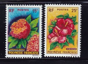 French Polynesia 1962 - flowers - M-LH # 196-197