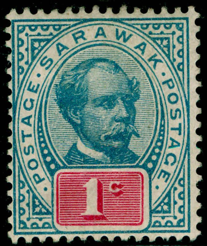 SARAWAK SG36c, 1c dull blue & carmine, M MINT. Cat £19.