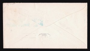 U363 HARRISBURG PA BARRY OVAL MACHINE CANCEL RETURN ADDRESS BURIAL CASE CO 1900