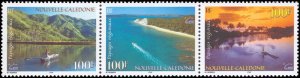 New Caledonia 2000 Sc 863 Fisherman canoe raft beach mountain CV $6.50