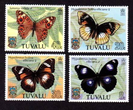 Tuvalu # 146-149 Mint NH Butterflies!