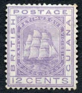 British Guiana SG131 12c Pale Violet M/M cat 75 pounds Ex Imperium 