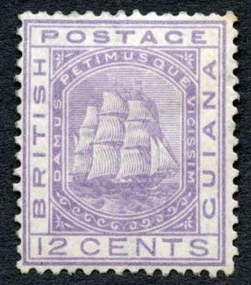 British Guiana SG131 12c Pale Violet M/M cat 75 pounds Ex Imperium 