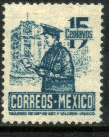 MEXICO 825, 15¢ Postman. Mint, Never Hinged. VF.