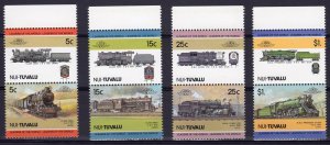 Nui-Tuvalu 1985 LOCOMOTIVES 2nd.series (8v) 4 Pairs MNH