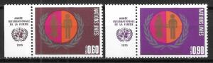 UN Geneva 48-49 International Women's Year set with MI tab MNH