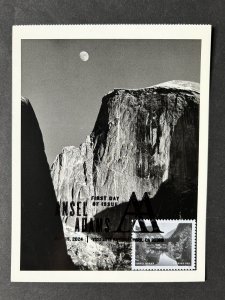 Ansel Adams 2024 FDC Maxicard Maximum Postcard Moon Half Dome Yosemite Park